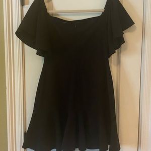 Wayf black off the shoulder mini dress.